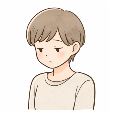 美容室で髪型に迷っている人のイラスト